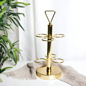 Porte-gobelet et bouilloire couleur argent brillant poli fait à la main 11 supports avec Dallah et Pot support de rangement en acier inoxydable - Product Image 6