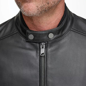 Chaqueta de cuero con estampado de logotipo personalizado profesional para hombre 2025, cremallera de diseño transpirable ligera de alta calidad para invierno - Product Image 4