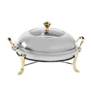 Plato de frotamiento contemporáneo de acero inoxidable con tapas de fácil agarre y base estable para una exhibición de alimentos segura y elegante - Product Image 3