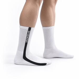 Calcetines de Compresión Deportivos, Paquete de 2, Antibacterianos, con Estampado Digital de Rayas Verticales - Product Image 1