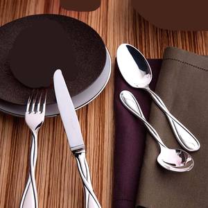 Diseño único Anhelo Flor en mango Cubiertos de plata Diseño de cubiertos de boda Tenedor de acero inoxidable Cuchara Juego de cubiertos - Product Image 5