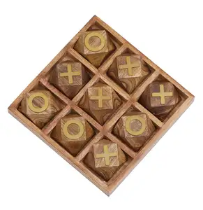 Le plus récent jeu de société en bois tic tac toe élégant pour enfant professionnel famille jeu de société maison vaisselle cadeau parfait pour anniversaire