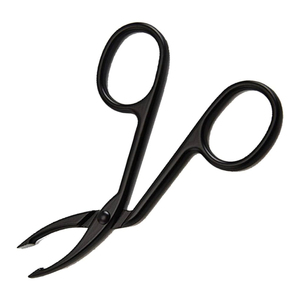 Tijeras curvas de precisión para cejas con mango negro para el cuidado de cejas, tijeras para cejas de Gray Rocks - Product Image 1