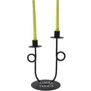 Manufacturer and Exporter Of Top Trending 2026 <b>Black</b> Double <b>Candlestick</b> Candle Holder Metal Iron Candle Stand For Decoration - Product Image 1