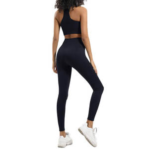 Haute qualité XXL taille femmes Yoga ensembles Logo personnalisé taille léger nouveau Style décontracté entraînement Gym Fitness Leggings solide - Product Image 2