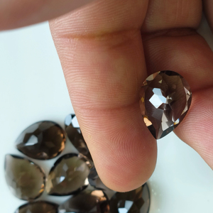 Cuarzo Ahumado Natural, Corte Pera de 16x12 mm, Piedra Preciosa Suelta de la Mejor Calidad para la Fabricación de Joyas - Product Image 2