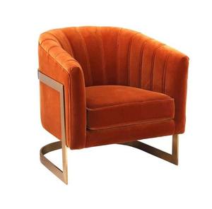 Lujo dersign calidad premoum sofá estilo hogar silla terciopelo verde parte superior o trasera con patas de metal dorado brillante a baja velocidad - Product Image 4