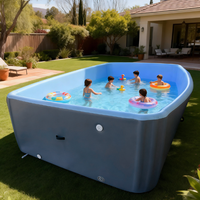 Piscine rectangulaire gonflable en PVC durable, grande piscine familiale d'extérieur, taille personnalisable, pour jardin et divertissement aquatique