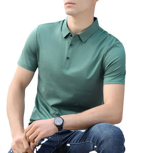 Nouveauté plus doux 100% coton nouvelle mode muscle fit t-shirt polo t-shirt brodé doux coton polos pour hommes - Product Image 5