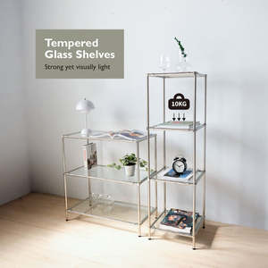 ชั้นวางกระจก3ระดับพร้อมท่อโลหะ - Product Image 4