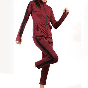 Survêtement de jogging pour femmes de haute qualité sur mesure, 2 pièces, col montant, motif uni, vente en gros d'hiver, survêtements pour femmes - Product Image 4