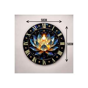 Colorful Print Patterned Wooden Silent <b>Table</b> Wall <b>Clock</b> 50cm Roman Numeral Gift Stylish and Muted - Product Image 4