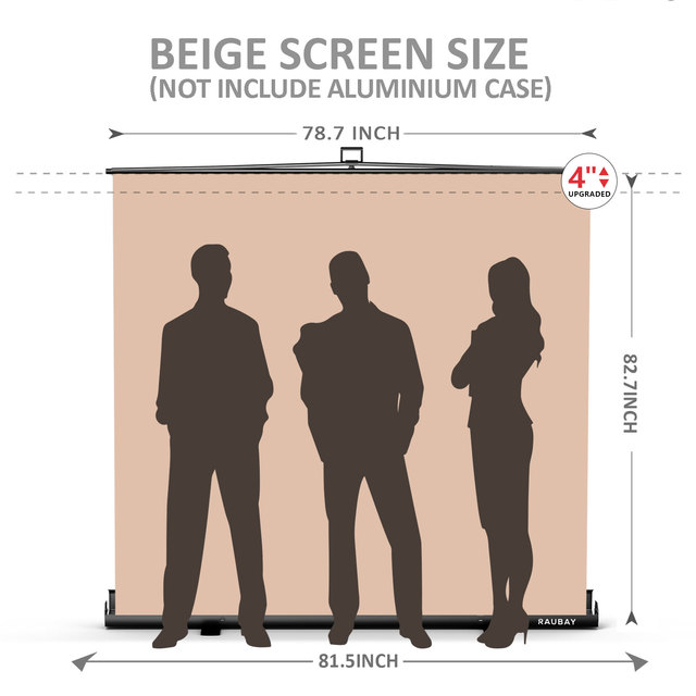 RAUBAY Beige Collapsible 6.6' X 6.9' Polyester Background Screen for Photography Studio Use