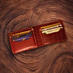 Portefeuille Homme en Cuir Véritable Motif Alligator, Fermeture Pliante Complète, Durable, Fin et Élégant - Product Image 4