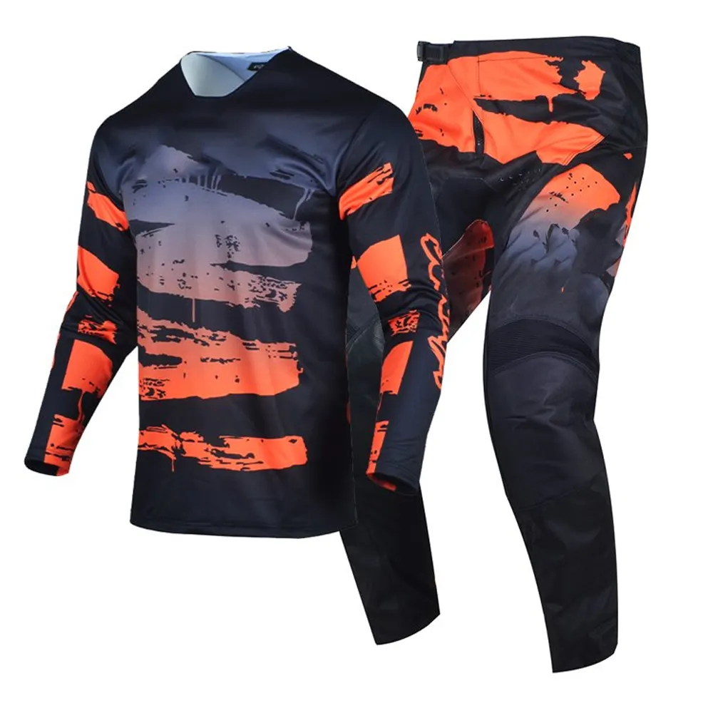 Toptan Motocross yarışı Jersey 100% Polyester hızlı kuru uzun kollu kir bisiklet motokros üniforma mens için