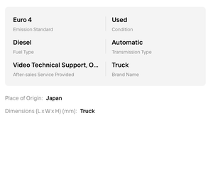 ดีที่สุด!! ขายรถบรรทุกฮีโน่ 338 ปี 2016-2018 แบบ Day Cab - เกียร์ธรรมดา 6 สปีด พวงมาลัยซ้าย/ขวา รถบรรทุกมือสองแบบ Day Cab พร้อมจัดส่งทั่วโลก - Product Image 5