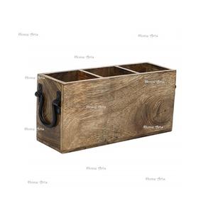 Porta Cubiertos de Madera con Diseño Floral y Tres Compartimentos para Accesorios de Cocina - Product Image 3