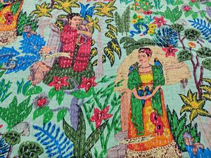Farida Khalo-colcha de algodón con estampado, Kantha edredón de hecho a mano, decoración Bohemia para el hogar - Product Image 5