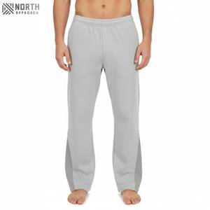 Streetwear patchwork avec logo imprimé personnalisé pour hommes Pantalon de jogging empilé 100% coton Pantalon de survêtement évasé pour hommes - Product Image 1