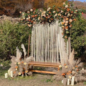 Arco Grande Bohemio para Bodas, Biombo Decorativo y Separador de Ambientes con Elegante Cortina de Fondo - Product Image 2