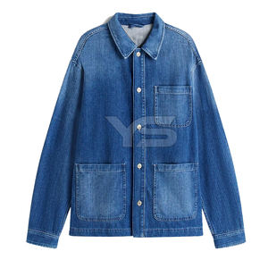 Veste en jean grande taille à la mode pour hommes veste en jean enduite décontractée d'automne avec broderie personnalisée en tissu veste en jean délavé décoration - Product Image 3
