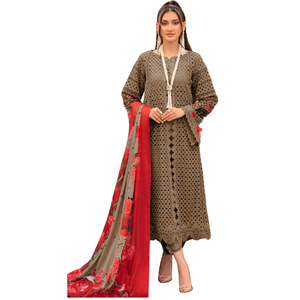 Trajes bordados con estampado de césped de algodón pesado de diseñador, Ropa Étnica de estilo indio paquistaní, nuevos diseños, mujeres islámicas de verano - Product Image 1