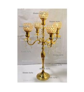 Candelabros de aluminio para bodas y fiestas, candelabro de color dorado de 5 brazos, del mejor exportador de la India - Product Image 6