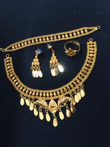 Classique 24K plaqué or Vintage ensemble de bijoux de mode Comores Mayotte collier boucles d'oreilles bracelets USA France Style diamant cadeau principal - Product Image 6