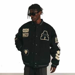 Lettermen blanco liso reloj trabajo personalizado bordado Logo en blanco hecho a medida chaqueta universitaria de béisbol - Product Image 3