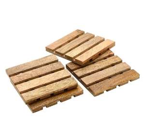 Posavasos de madera marrón de diseño moderno, posavasos para habitación de hotel, restaurante y oficina, superventas, hecho en la India - Product Image 3