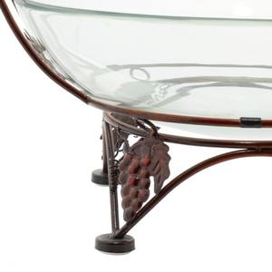 Cieslak Tempered Glass Serving Fruit <b>Bowl</b> With Copper Metal Grapes Base Dining Table Centerpiece Decorative Fruit <b>Bowls</b> - Product Image 4