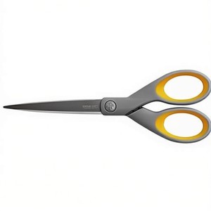 Tijeras universales para papel Westcott TITAN Nitride Bonded SUPER de 180 mm para zurdos y diestros, color gris acero/amarillo - Product Image 3