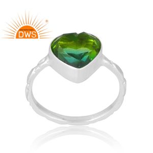Increíble diseño de plata de ley Natural Bio cromo diópsido doblete cuarzo piedra preciosa anillo joyería personalizada para mujer regalo para ella - Product Image 1