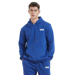 Sudadera con logotipo en relieve de algodón 100% de alta calidad Unisex, sudadera con logotipo personalizado bordado, chándal con cordón de gran tamaño, conjuntos estampados - Product Image 2