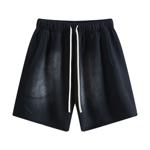 Shorts de sport délavés à l'acide pour hommes, en coton doux, confortables, vêtements de fitness, vente en gros - Product Image 1