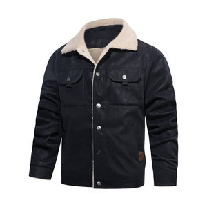 Chaqueta de Cuero y Piel para Hombre, Estilo Urbano, para Otoño e Invierno, con Cuello Alto y Logotipo Frontal, Diseño Personalizado de Última Moda - Product Image 2