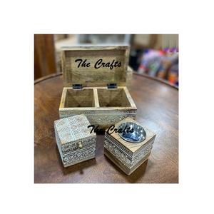 Nouveau design de brûleur à bakhoor arabe avec boîte à oud et plateau, brûleur à encens Mubkhar de qualité supérieure en bois et acier, en gros - Product Image 6