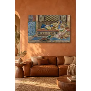 Fida Rudolf Ernst, femme jouant du saz sur un divan, impression sur toile - Product Image 3