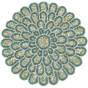 Hot Selling Product Flower Shaped With Sparkles Bead Placemat Indoor Parties <b>Centre</b> <b>Table</b> Decorative Mat for Home Hotels - Product Image 1