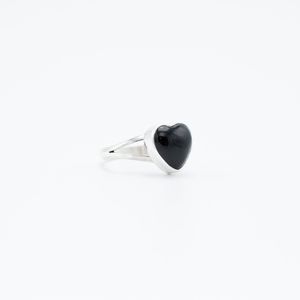 <b>Black</b> Onyx <b>Heart</b> Ring in Sterling Silver - Product Image 2