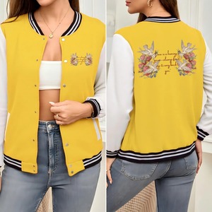 Fabricant de veste universitaire imprimée en 3D pour femme de qualité supérieure Vente en gros Vestes coupe-vent OEM Vestes Letterman tendance pour femmes - Product Image 5