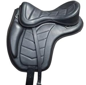 Sillín de caballo de cuero suave de vaca Freemax, sillín de estilo occidental, sillín de caballo ligero sin árboles, sillín inglés con circunferencia - Product Image 1