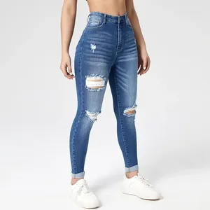 OEM Jeans de mujer Ropa de mujer Jeans Pierna ancha Personalizado de cintura alta Casual Jeans personalizados al por mayor ODM - Product Image 3