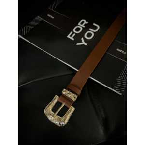 <span class=keywords><strong>Cintura</strong></span> da Donna Fiori con Elegante Fibbia in Lega Dorata e Dettaglio a Ponte, Accessorio di Lusso - Product Image 3