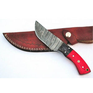 Couteau à dépecer multifonctionnel Burraq fait main en acier Damas de 9 pouces, qualité industrielle, manche en résine, bois, cuir, OEM/ODM - Product Image 5