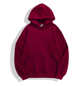 เสื้อฮู้ดแขนยาวผ้าคอตตอนของผู้ชายสีพื้นแบบลำลอง500GSM โลโก้แบรนด์ของคุณแบบกำหนดเองสำหรับฤดูใบไม้ร่วงฤดูหนาว - Product Image 1