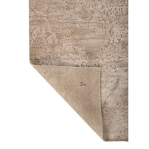 Alfombra Kavi Ivory de Lana y Seda de Bambú Anudada a Mano con Patrón Abstracto para Decoración del Hogar, Sala de Estar, Pasillo, Tamaño 9x12, Proyecto Error Esk-662 - Product Image 5