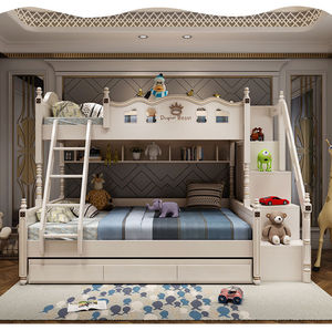 Castello principessa bambini mobili rosa camera da <span class=keywords><strong>letto</strong></span> <span class=keywords><strong>letto</strong></span> ragazza moderna casa ragazzo camera da <span class=keywords><strong>letto</strong></span> letti a castello in legno con scivolo - Product Image 3