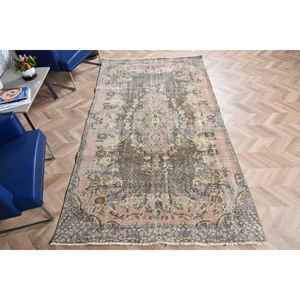 Alfombra Turca Vintage Grande de 5x8.9 pies, Alfombra de Lana Marrón - Product Image 4