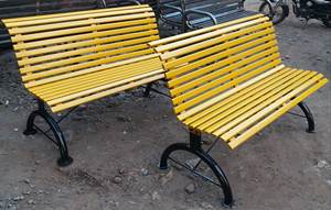 2025_Soporte de asiento de 3 plazas Banco de jardín Barco Madera Asientos de madera y metal Restaurante Esquina Calle Superficie personalizada Moderna - Product Image 3